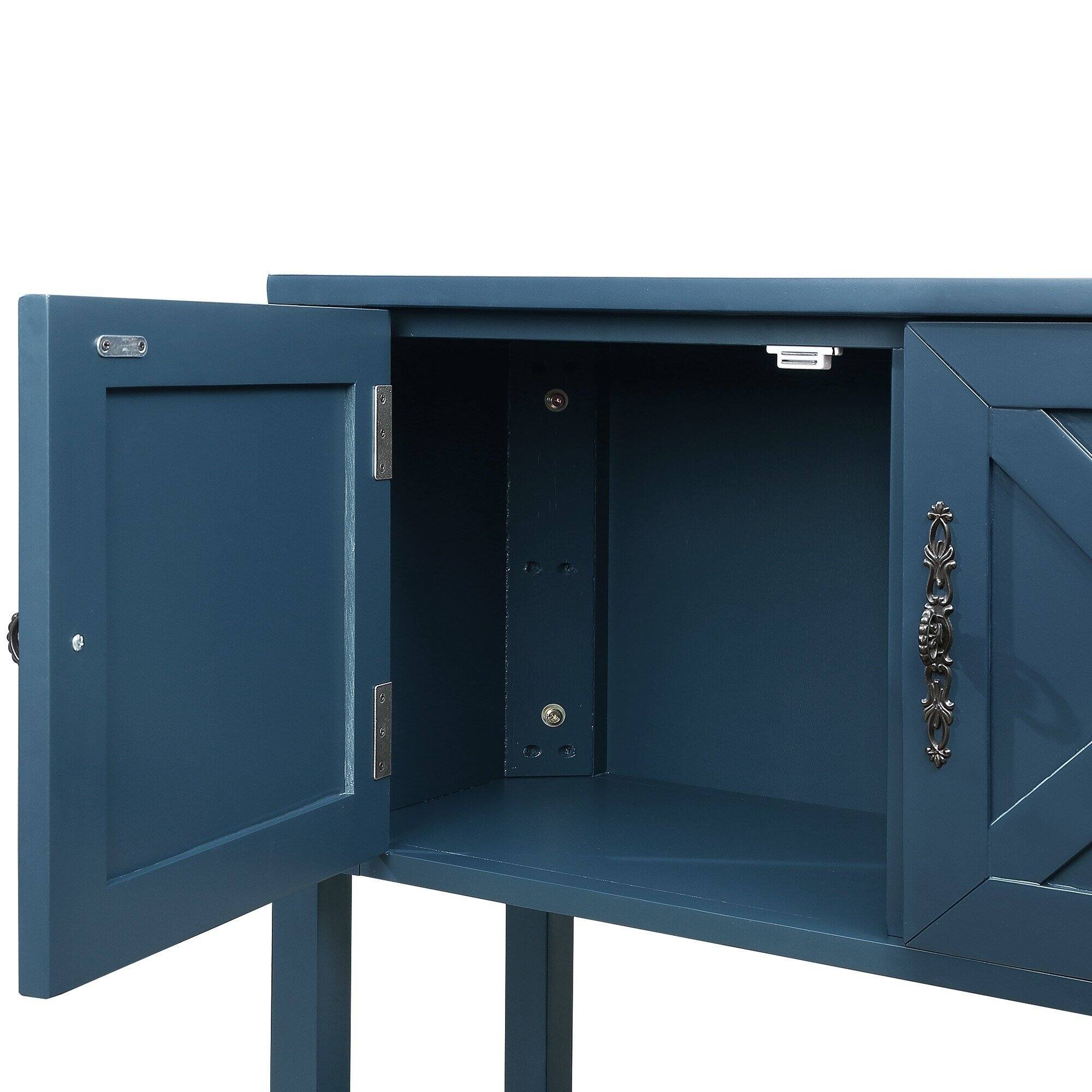 35" Navy Blue Console Table Sideboard Sofa Table for Living Room Bed